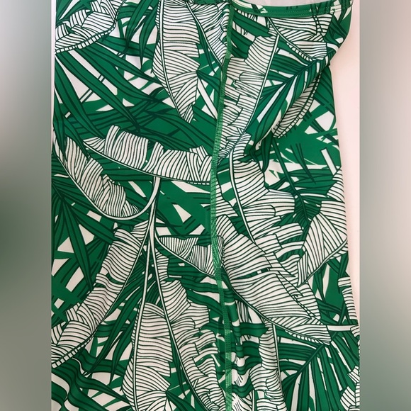 NWOT IVY STOREHOUSE ONE PIECE BATHING SUIT TROPICAL PRINT GREEN/PINK ZIP Sz. L. - Picture 6 of 7